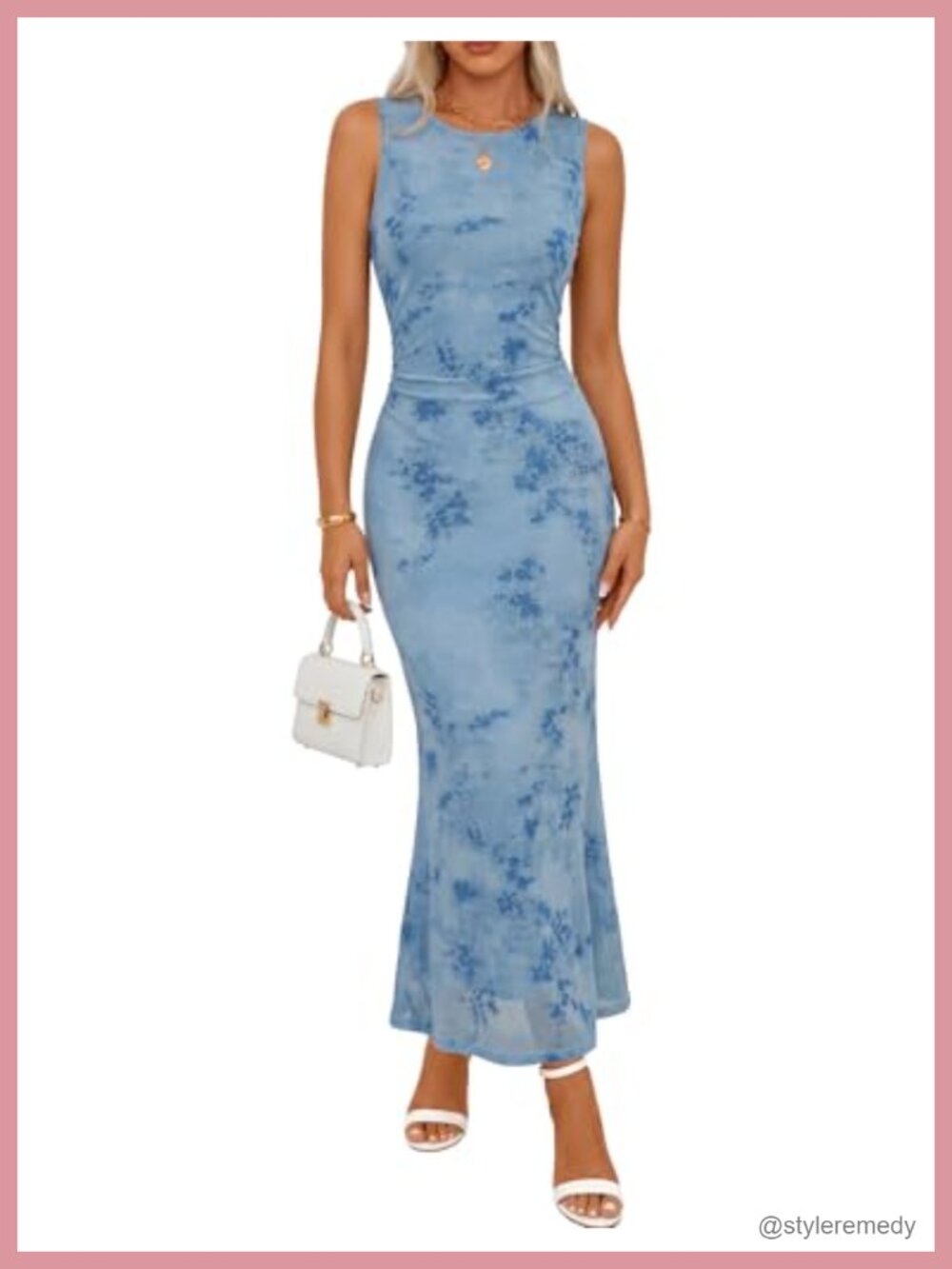 Sleeveless Bodycon Maxi Dress Mesh Lined Wedding Guest Cocktail Formal